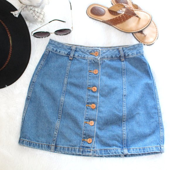 Forever 21 Denim Button Front Mini Skirt - Picture 8 of 8